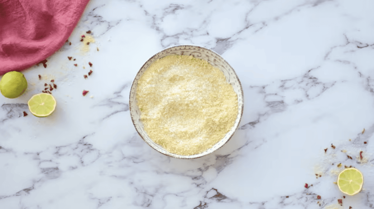 breadcrumbs and coconut in a bowl.