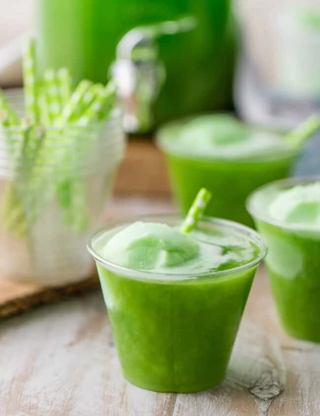 St. Patrick's Day lime sherbet punch.