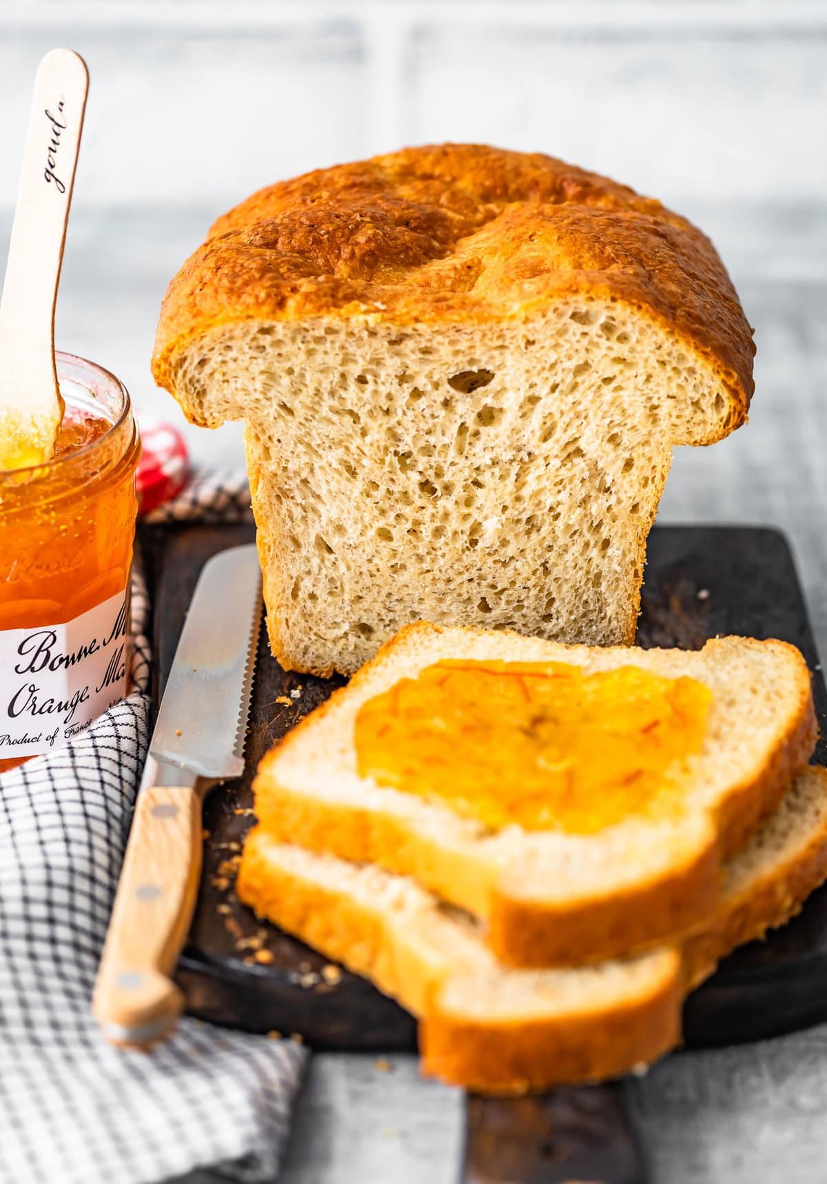 a loaf of homemade sandwich bread 