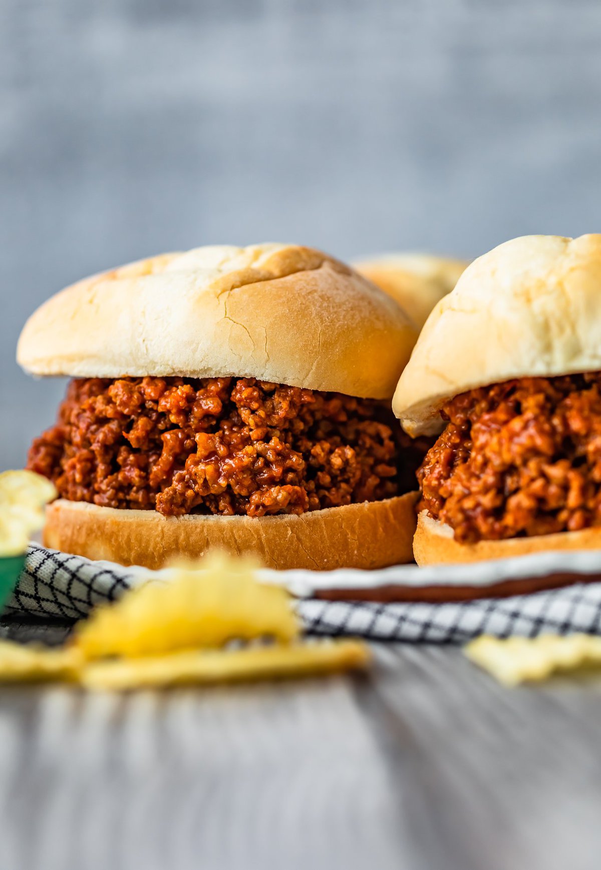 sloppy joes on a table