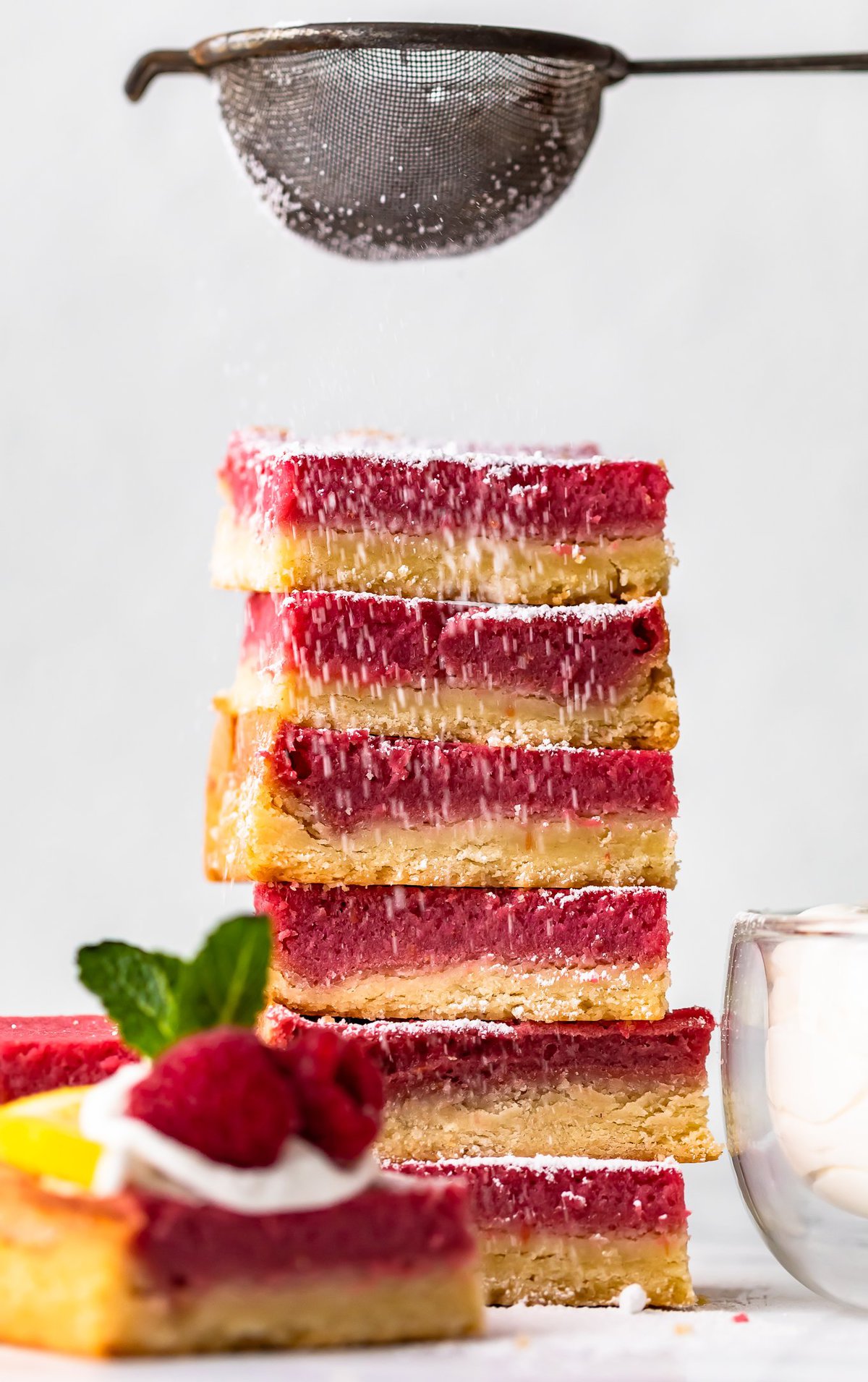 stack of raspberry lemon bars