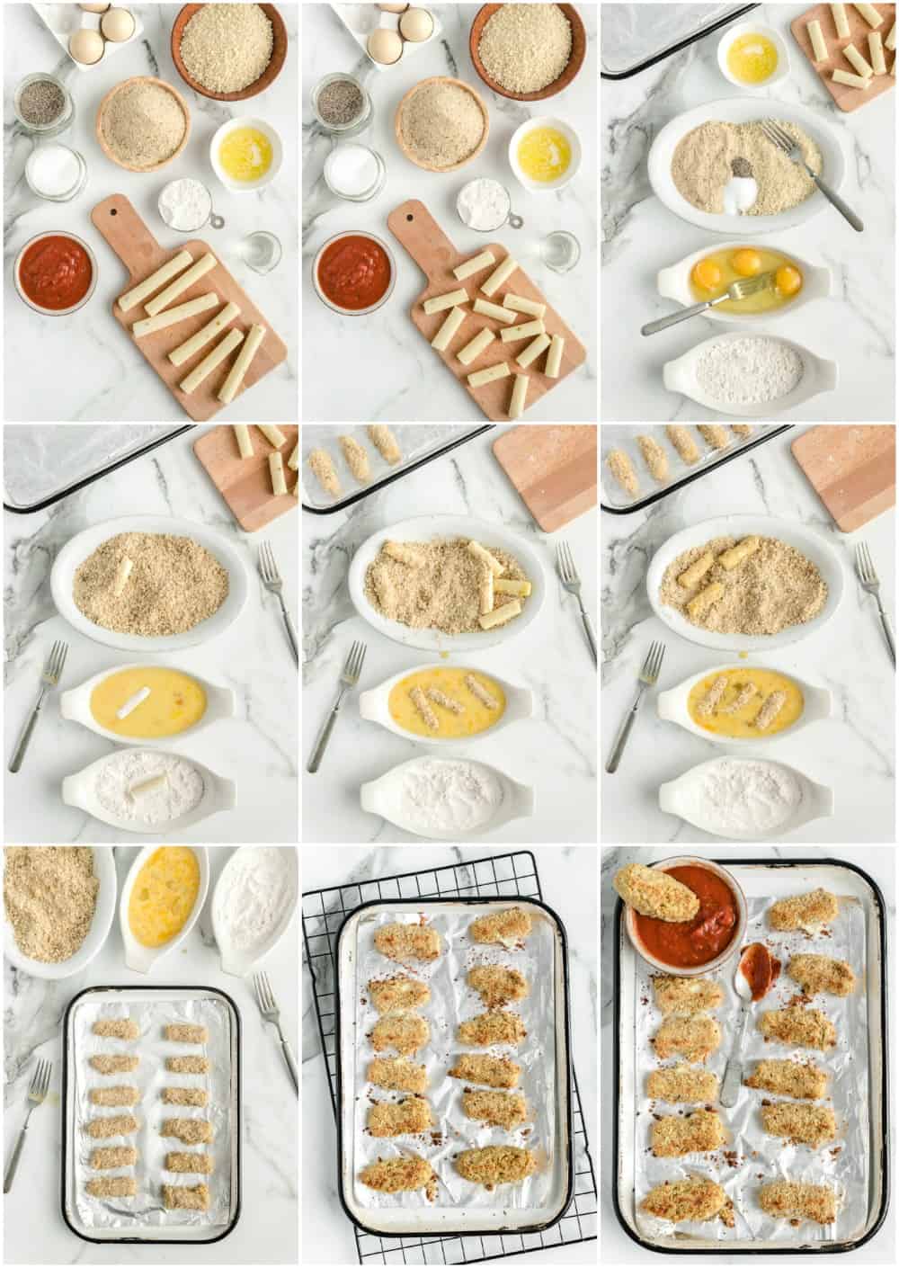 how to make homemade mozzarella sticks step by step process shots