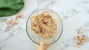 coleslaw in a glass bowl.