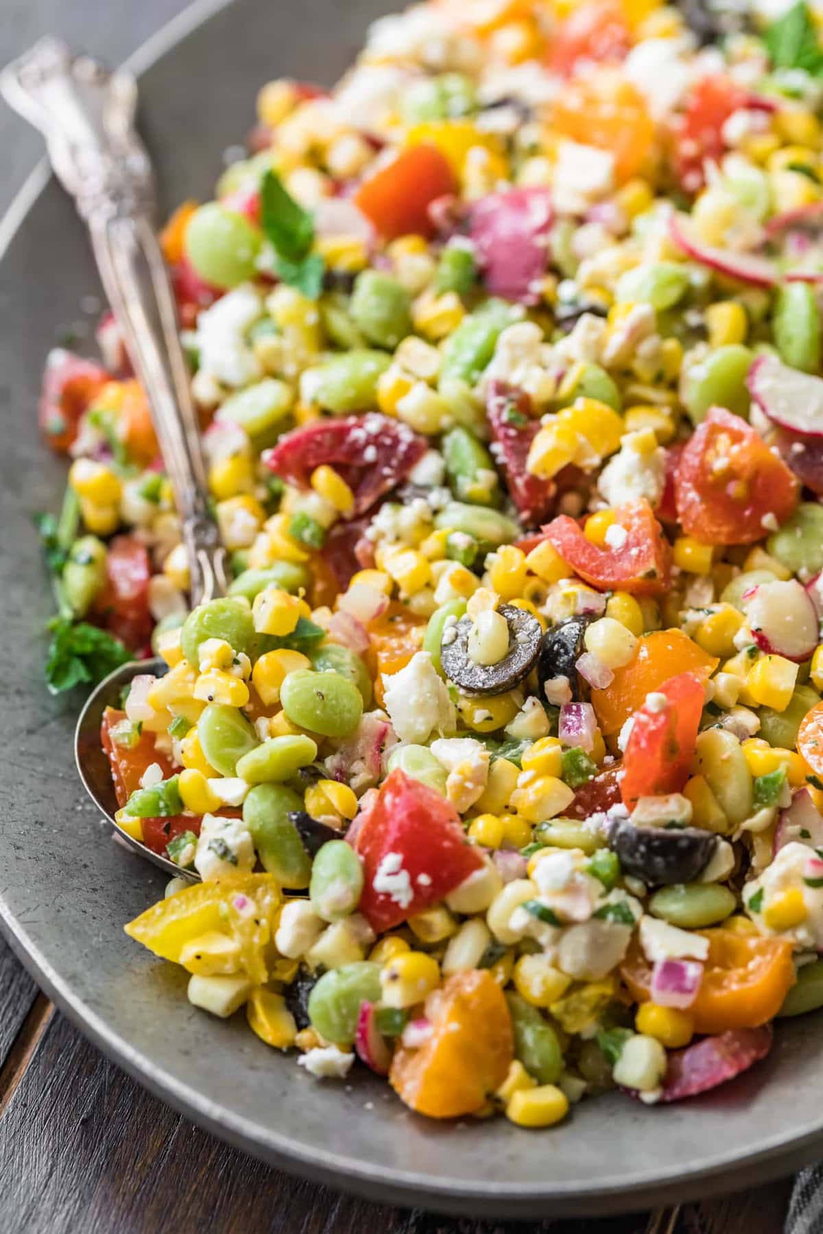 Close up of the chopped salad recipe