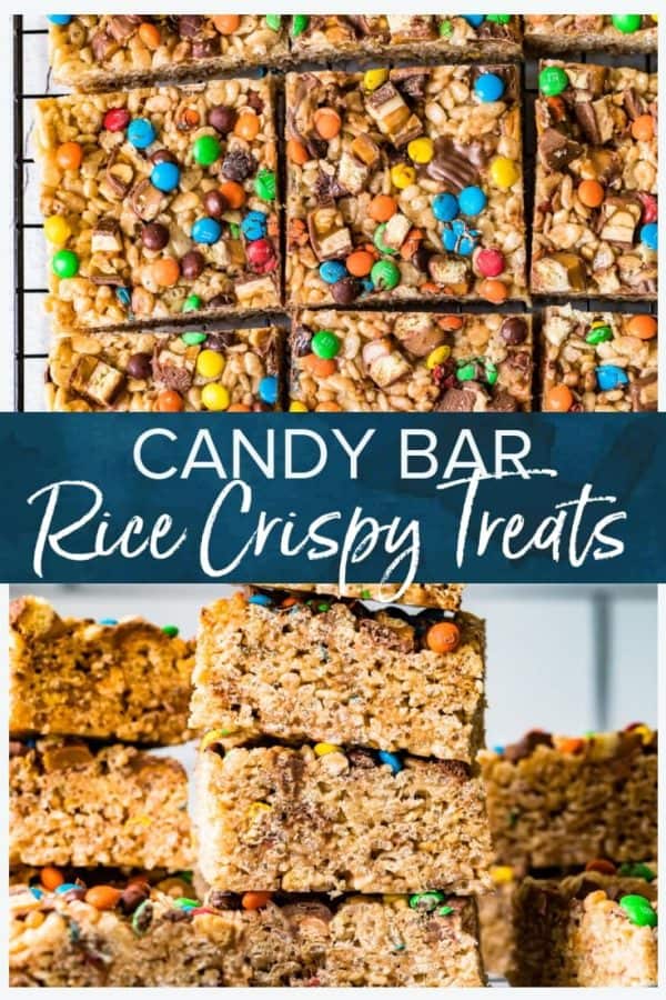 candy bar rice crispy treats pinterest collage