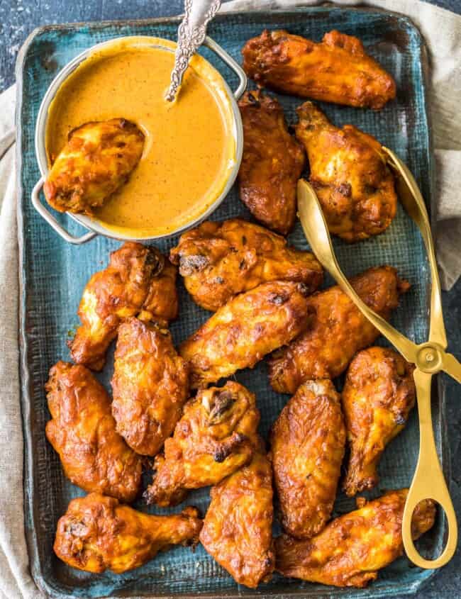 A plate of chicken wings