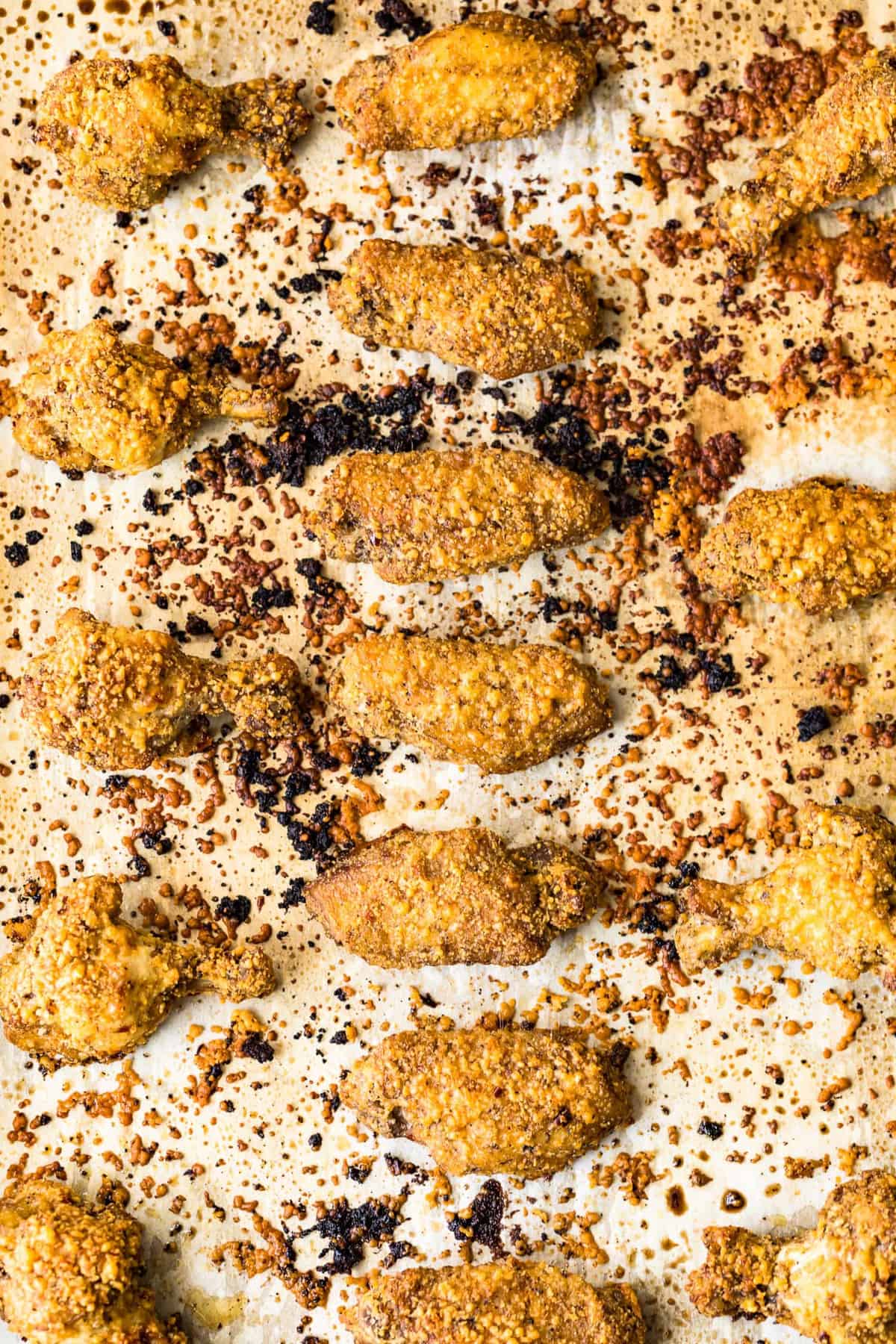 Garlic Parmesan Chicken Wings on a layer of foil just baked