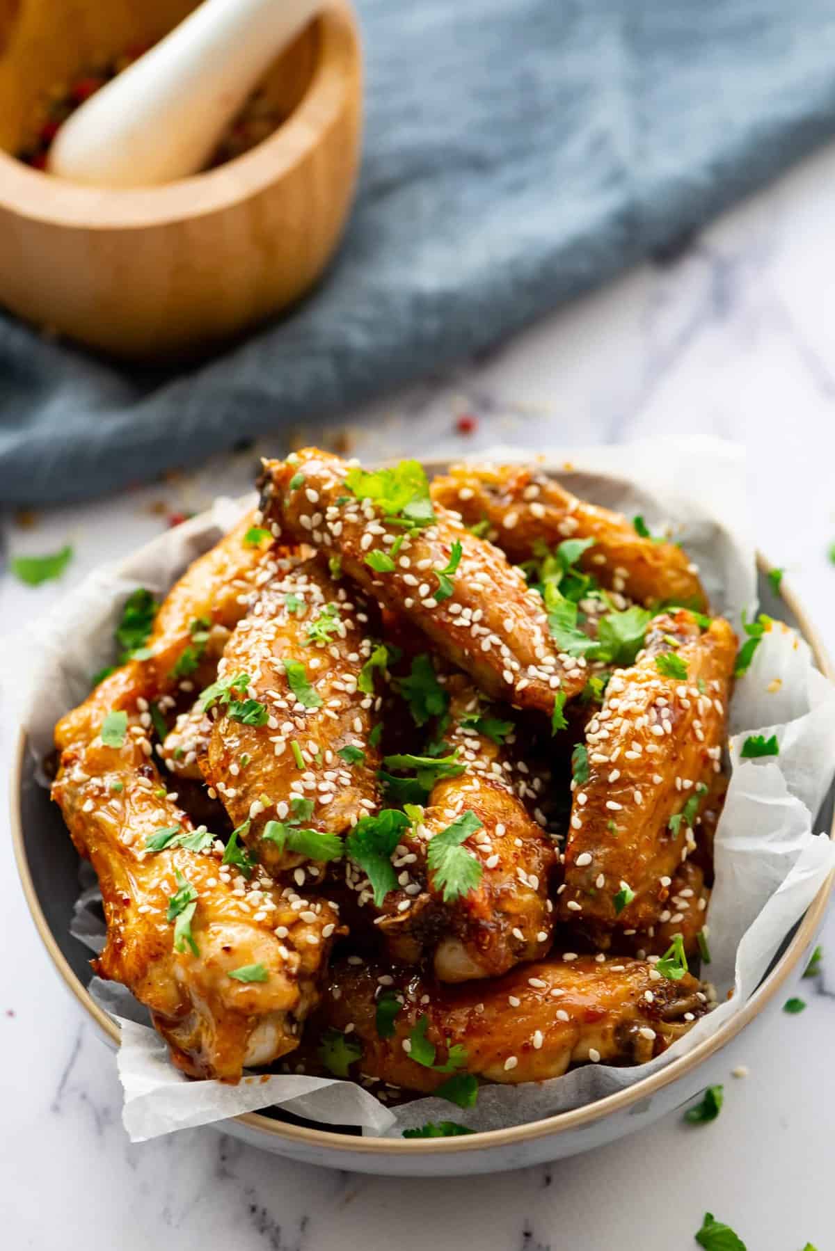 Honey Glazed Chicken Wings ready to serve 