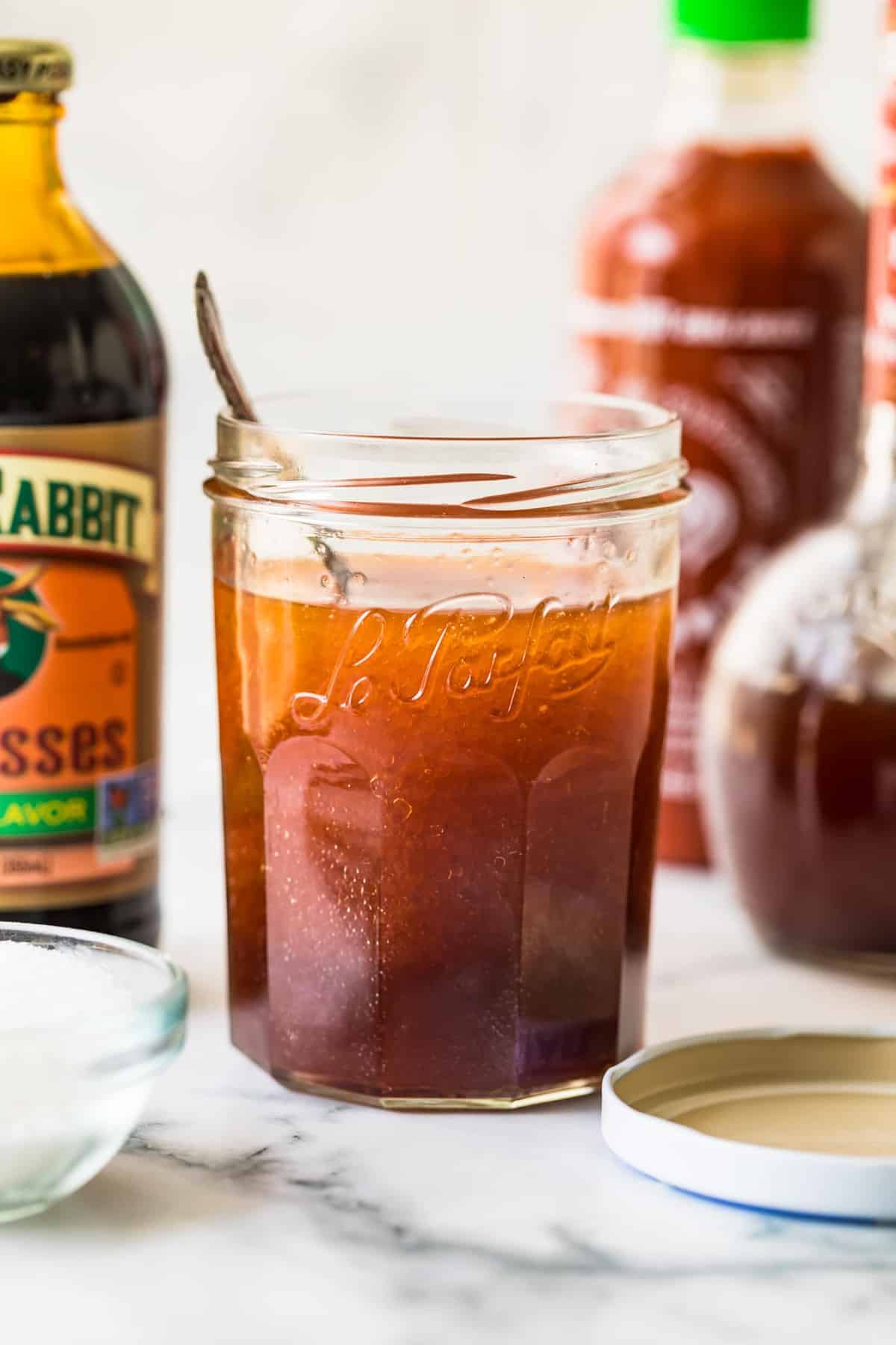 Spicy Sweet Salad Dressing in a glass jar