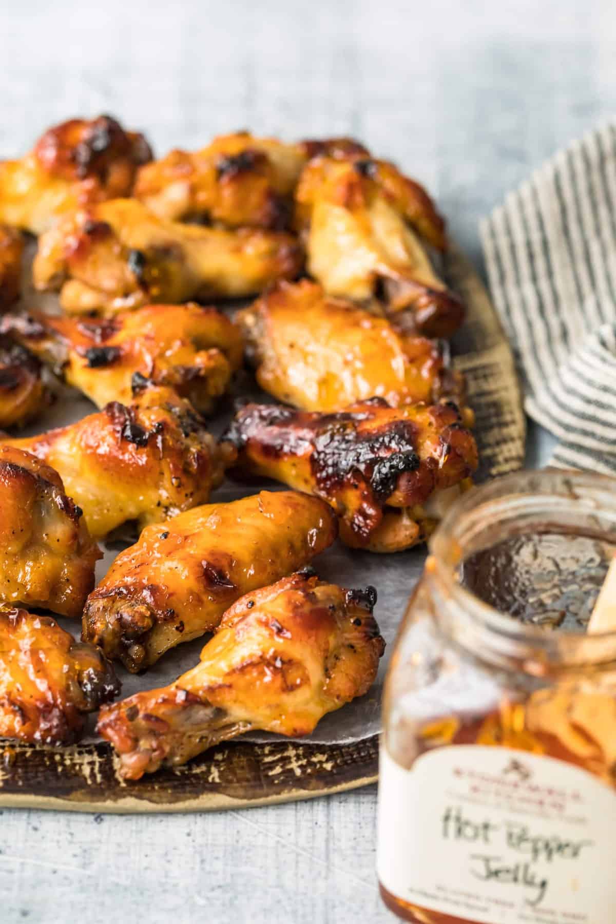 Close up of baked wings