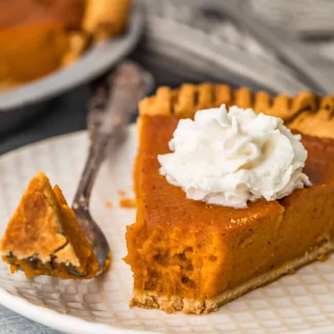 pumpkin pie on a plate