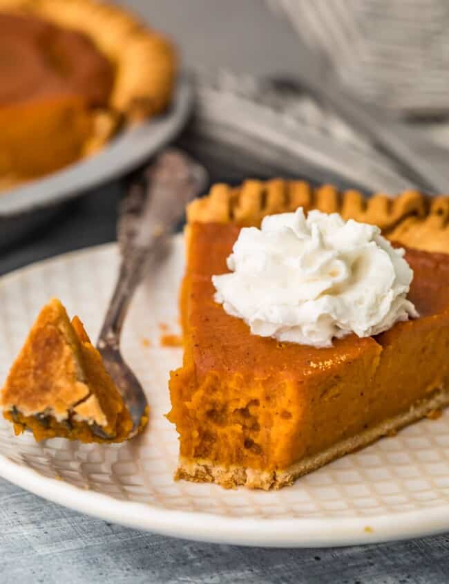 pumpkin pie on a plate