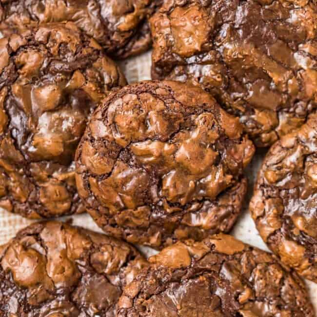 several brownie cookies on a plate