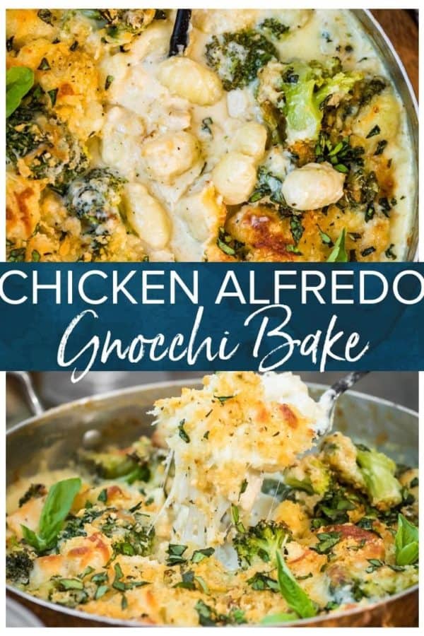 chicken alfredo gnocchi bake pinterest collage