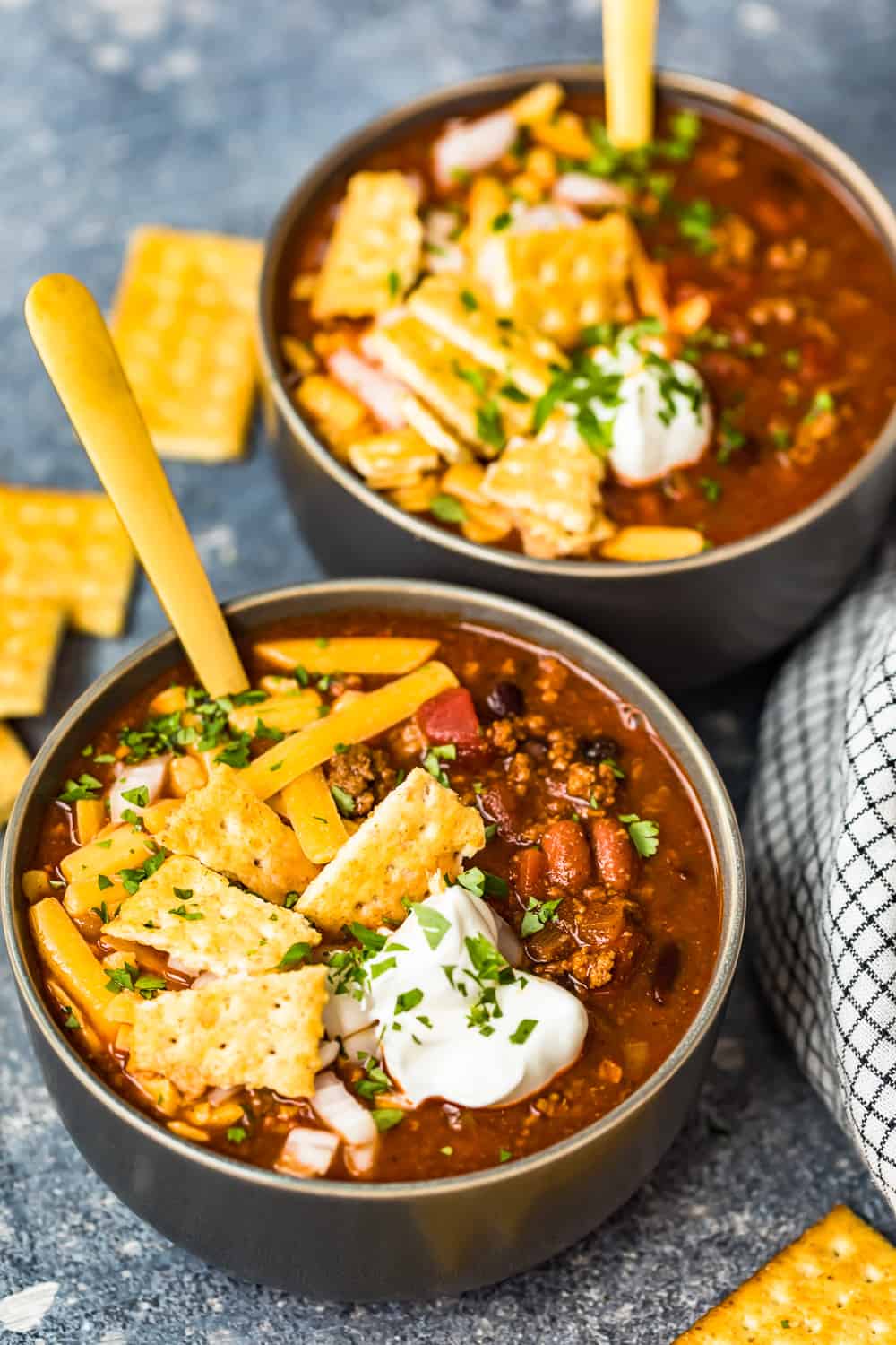 bowls filled with chili