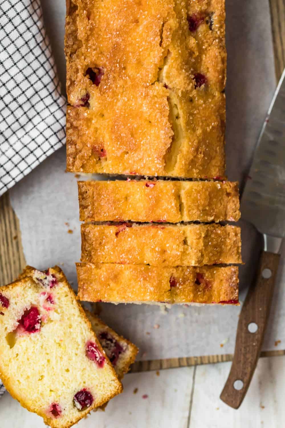 Slices of Glazed Lemon Cranberry Bread