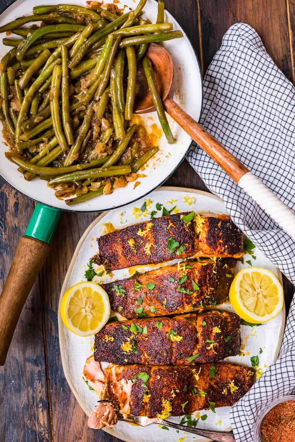 salmon and green beans