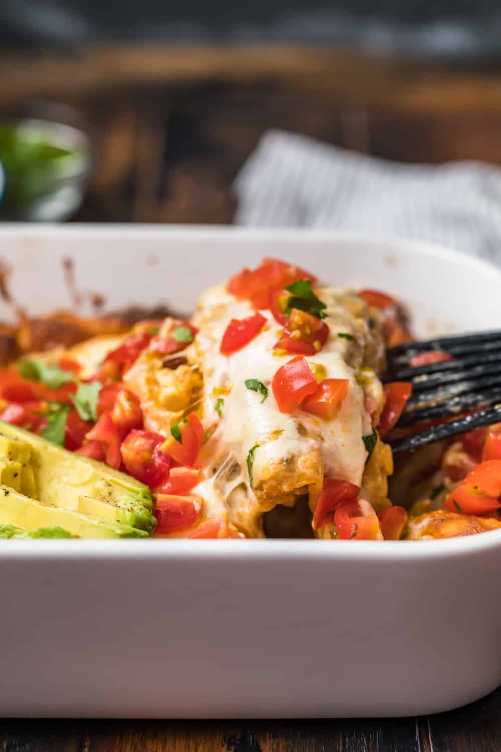 spatula cutting into dish