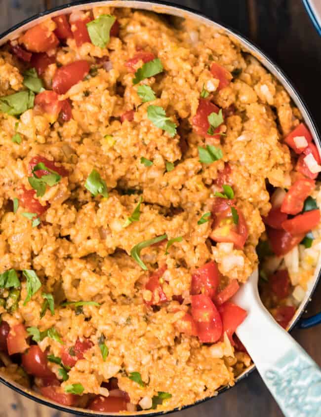 easy mexican rice in a bowl