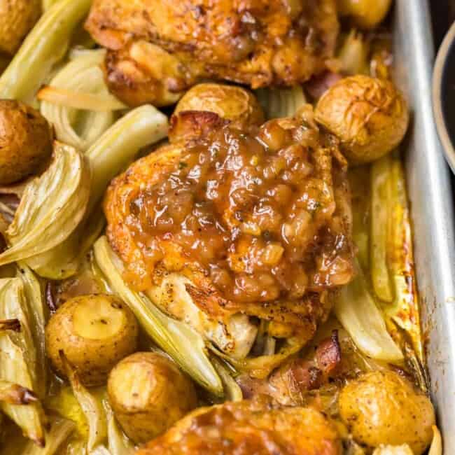 roasted chicken on a pan