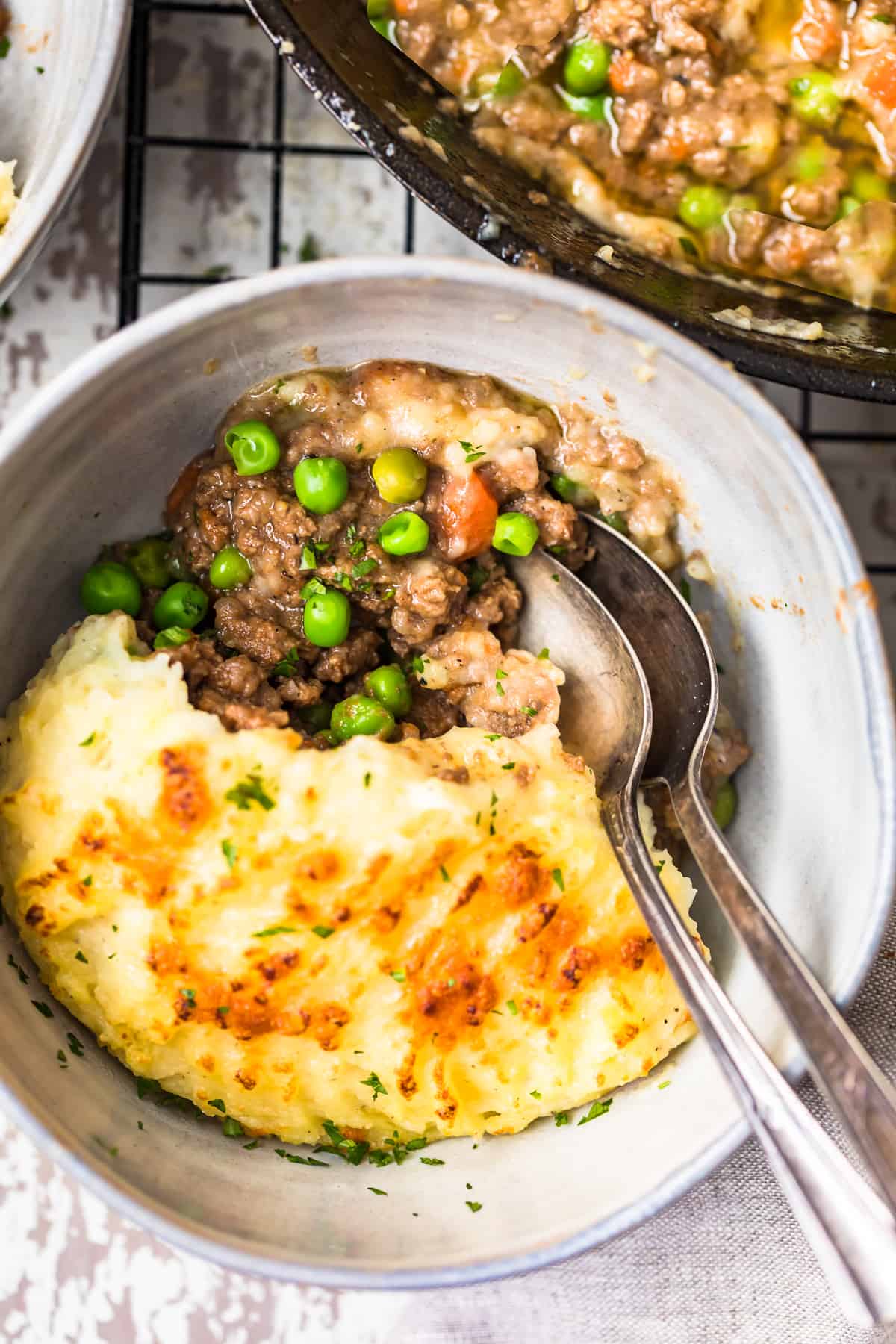 best cottage pie recipe on a bowl