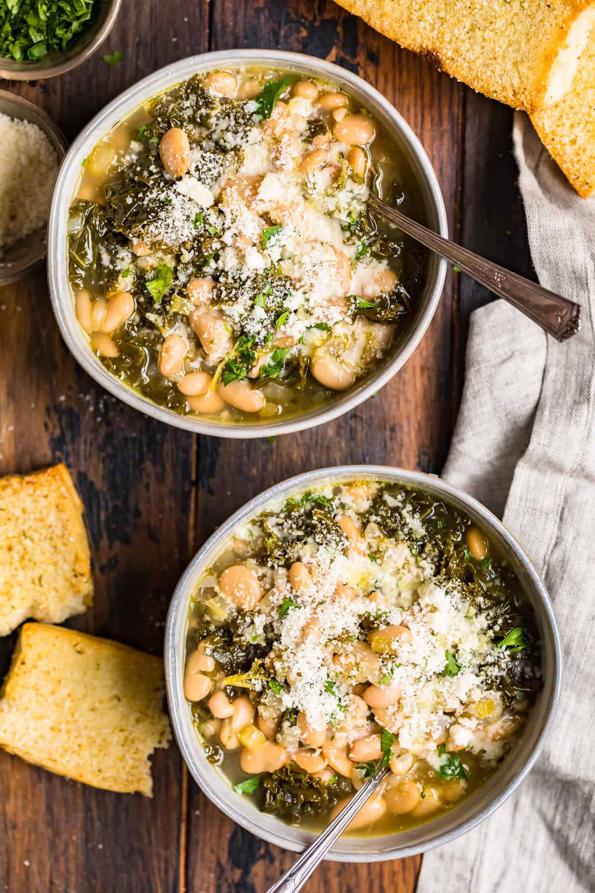 bowls of soup on table