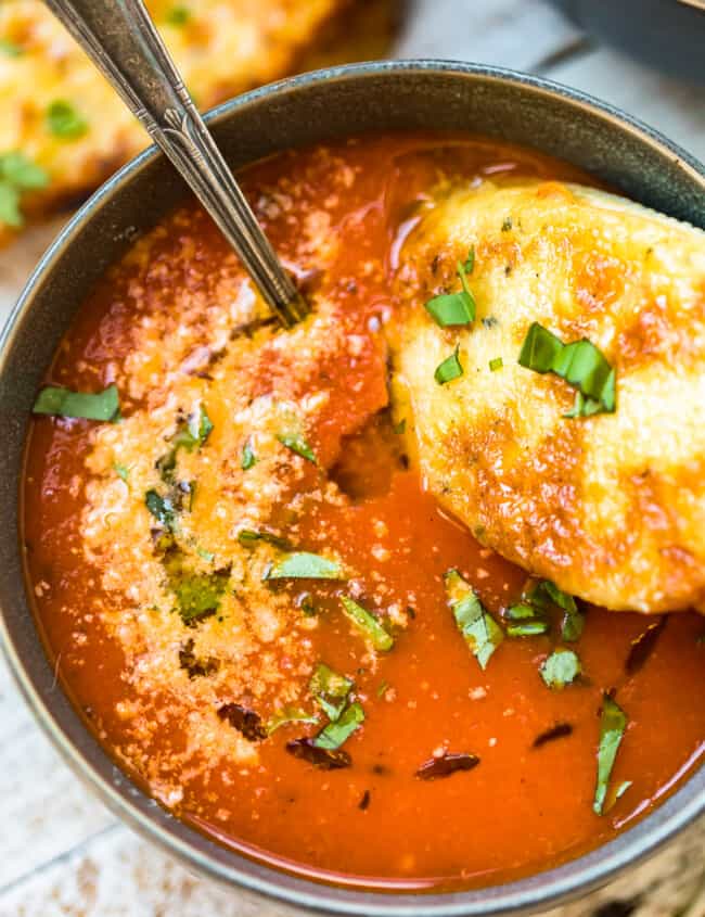 tomato soup in a bowl