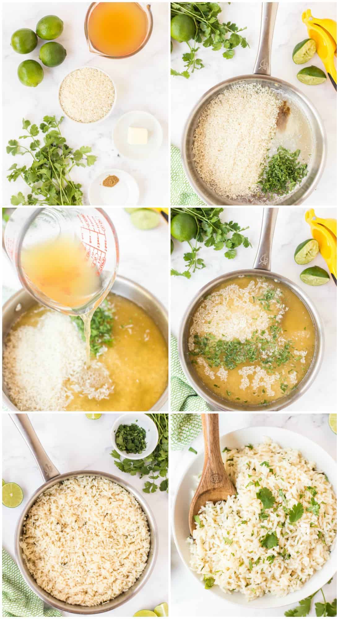 step by step photos of how to make cilantro rice