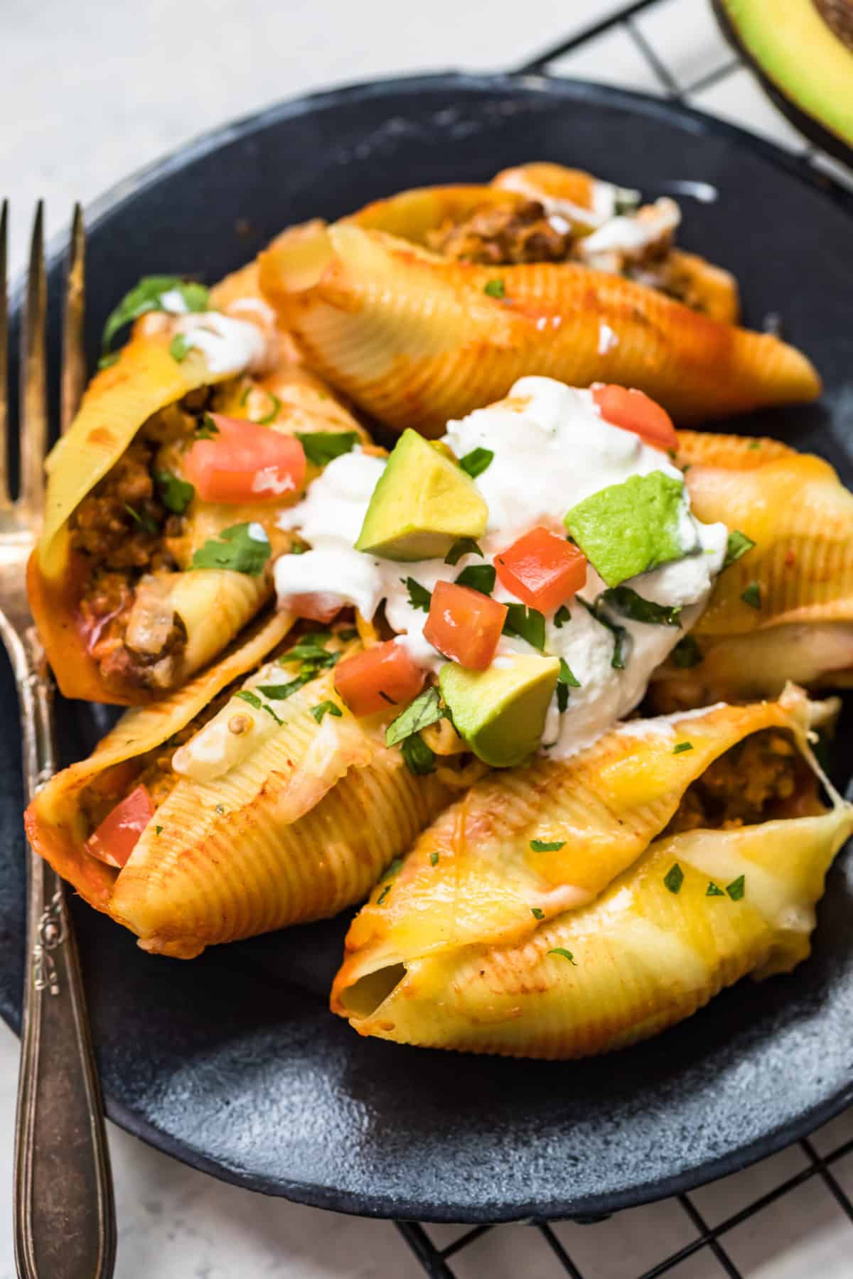 avocado on Mexican Stuffed Shells