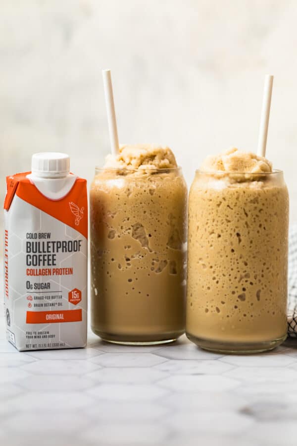 bulletproof coffee smoothies next to cold brew