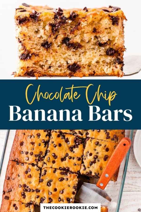 chocolate chip banana bars pinterest collage