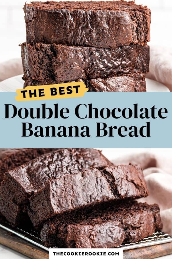 chocolate banana bread pinterest collage