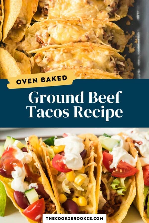 baked ground beef baked tacos pinterest collage