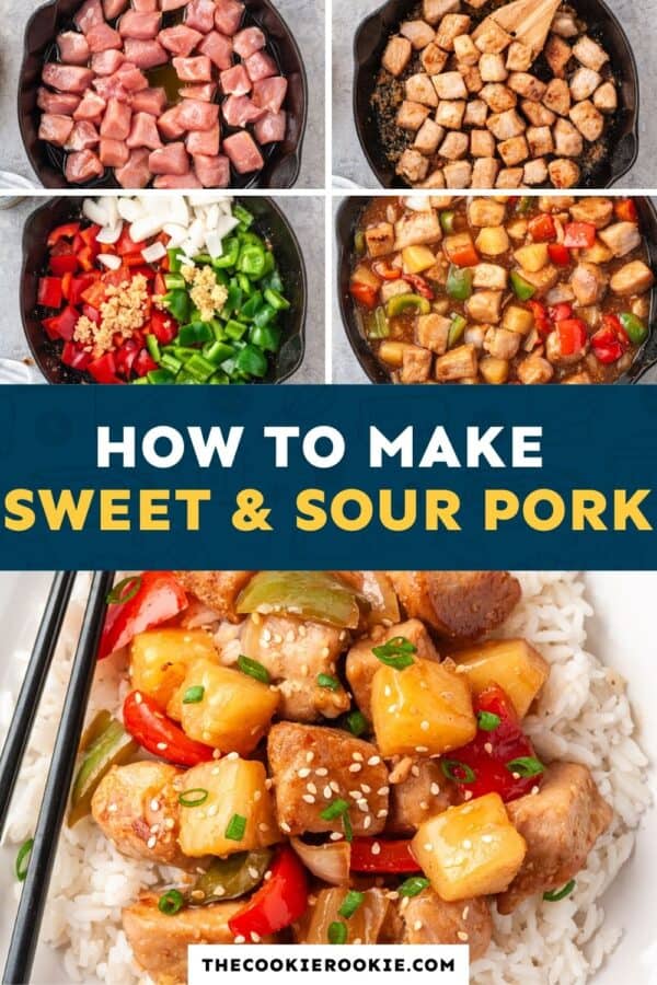 sweet and sour pork pinterest collage