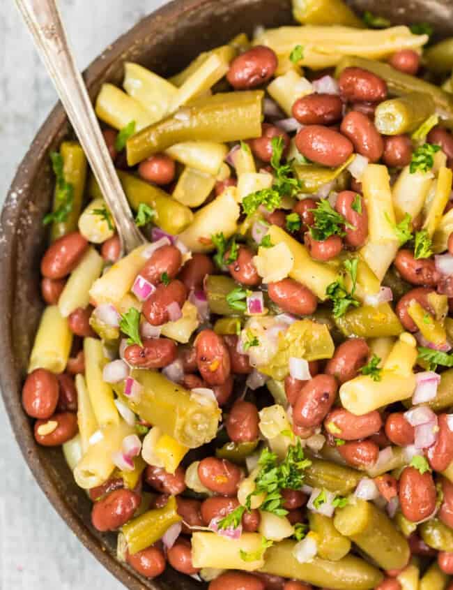 overhead three bean salad