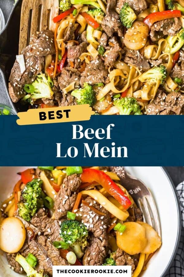 beef lo mein pinterest collage