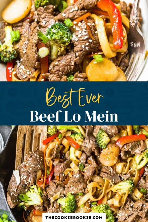 beef lo mein pinterest collage