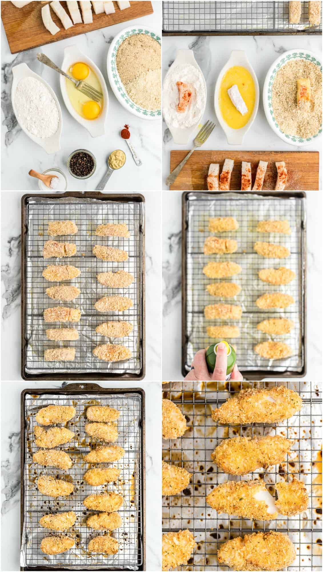 step by step photos of how to make fish sticks