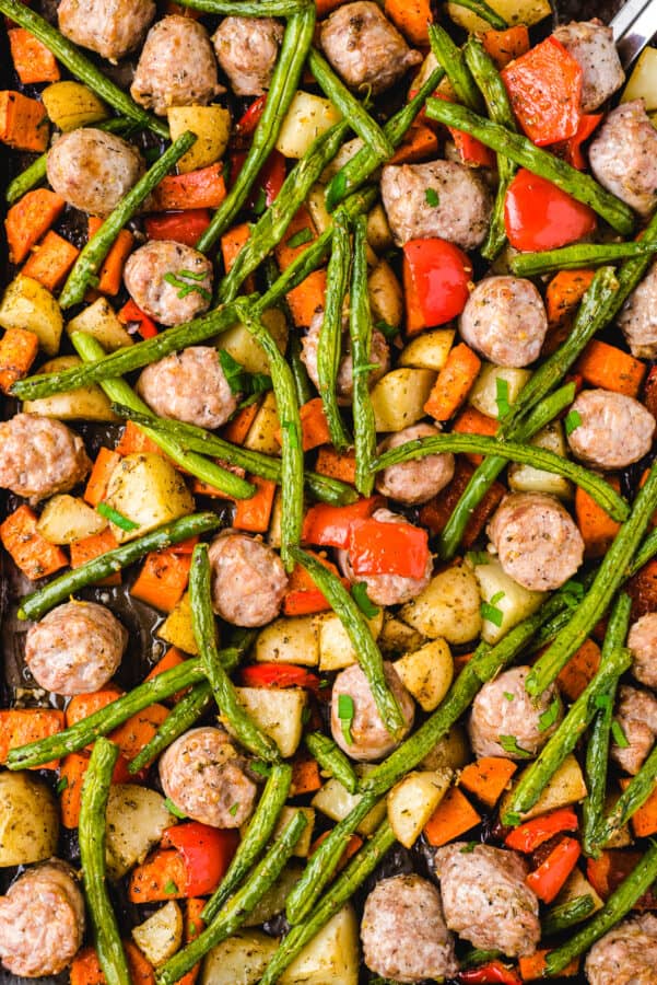 Italian Sausage and Vegetables on sheet pan