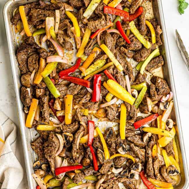 sheet pan steak fajitas