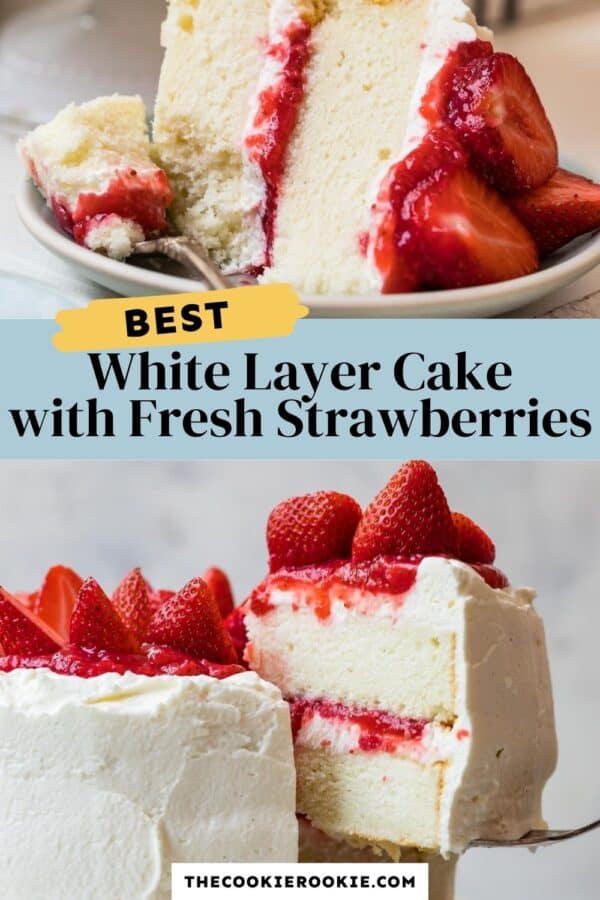 white layer cake with strawberry filling pinterest