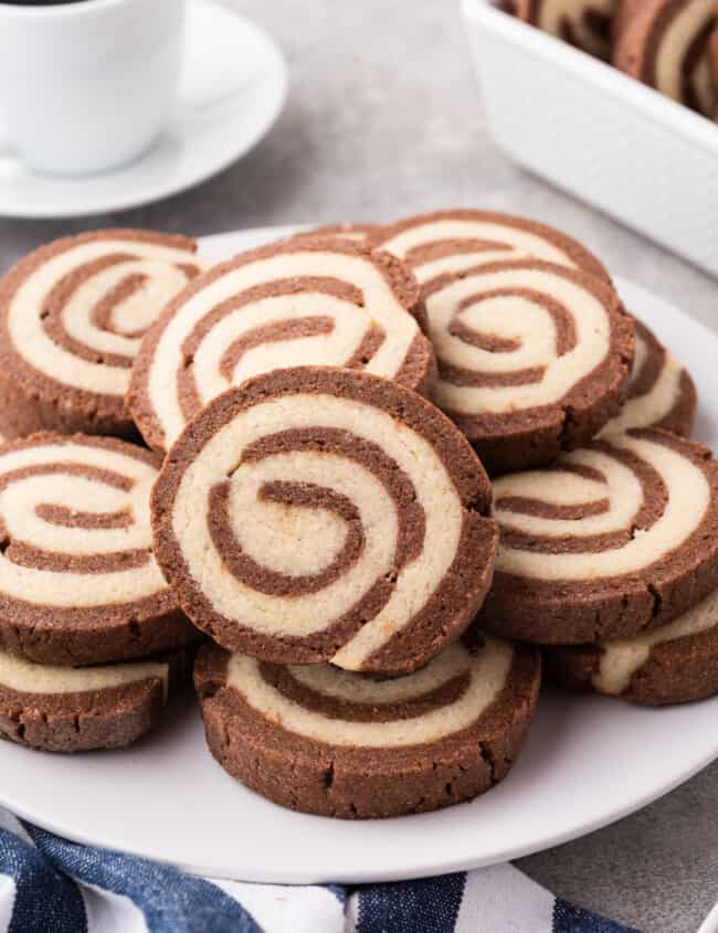 platter with pinwheel cookies