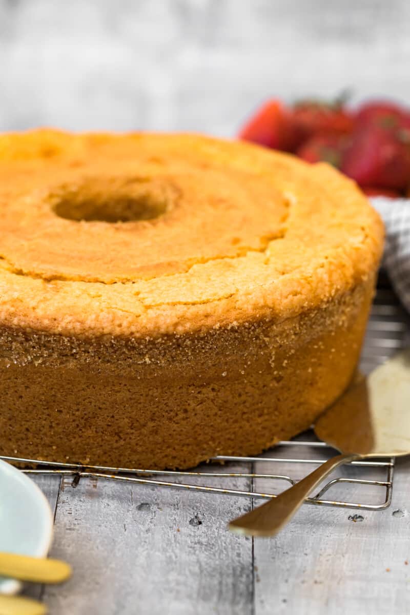 pound cake on cooling rack