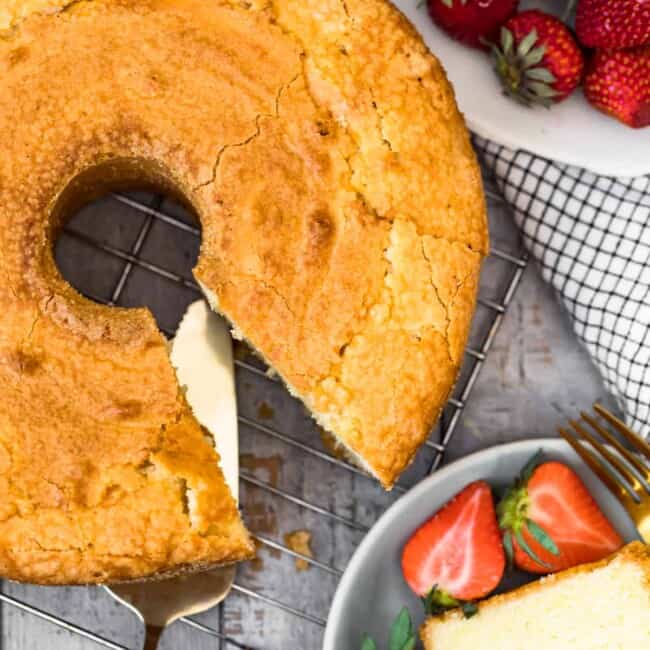 overhead image of pound cake