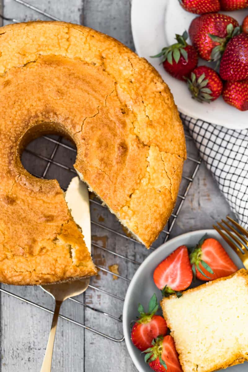 overhead image of pound cake