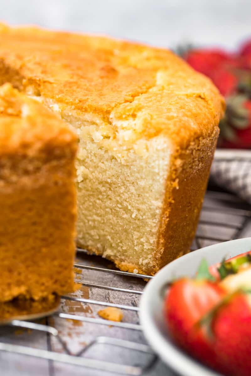 slice out of pound cake