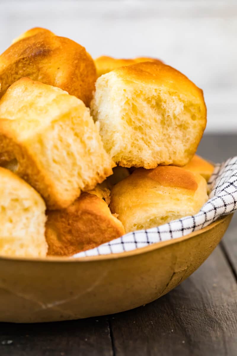 bowl of make ahead yeast rolls