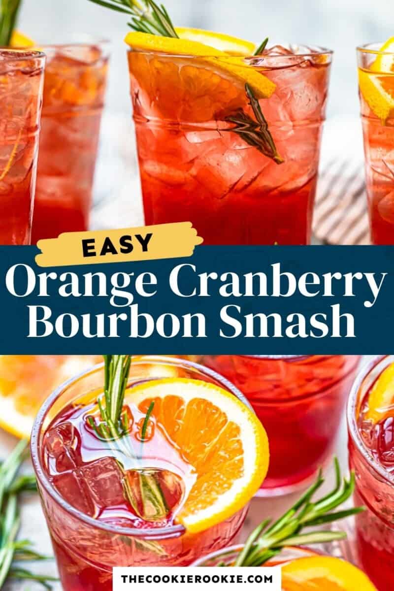 orange cranberry bourbon smash pinterest collage