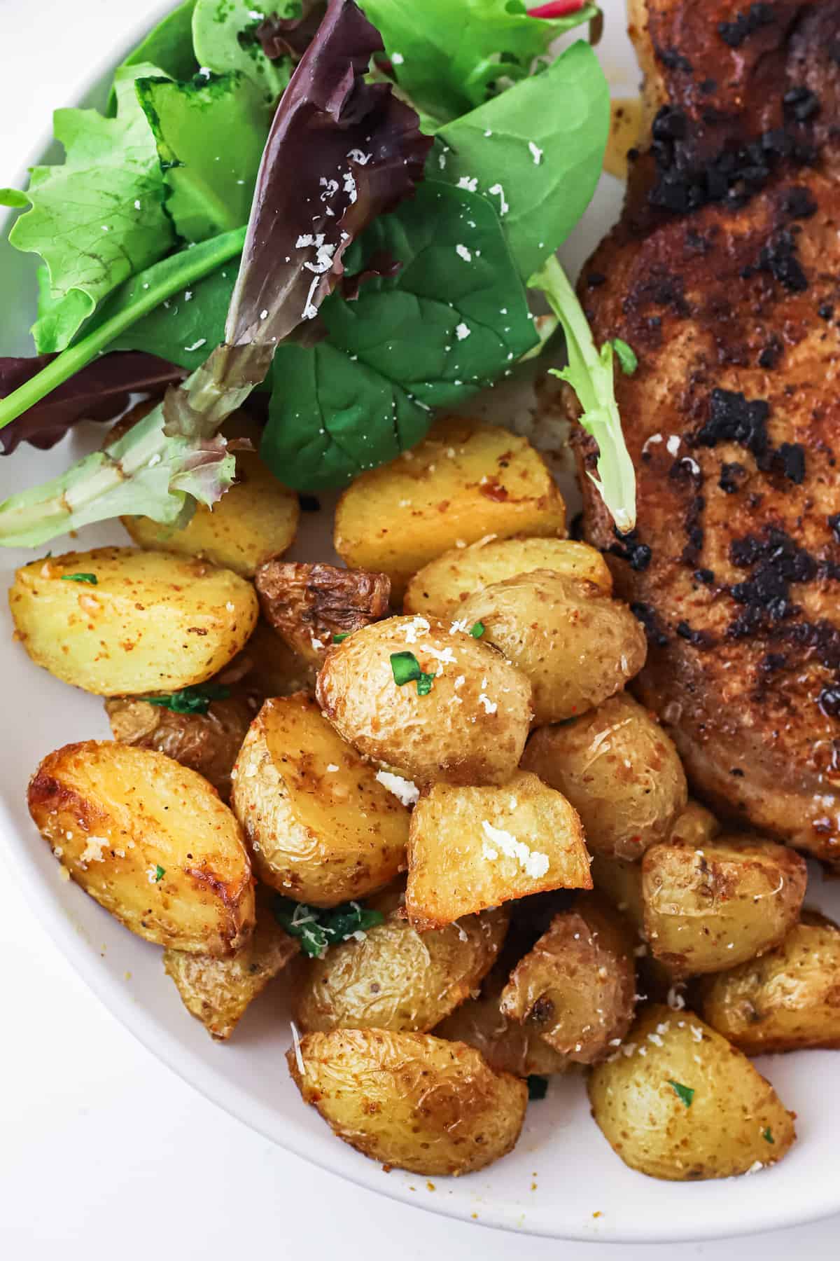 air fryer potatoes on plate