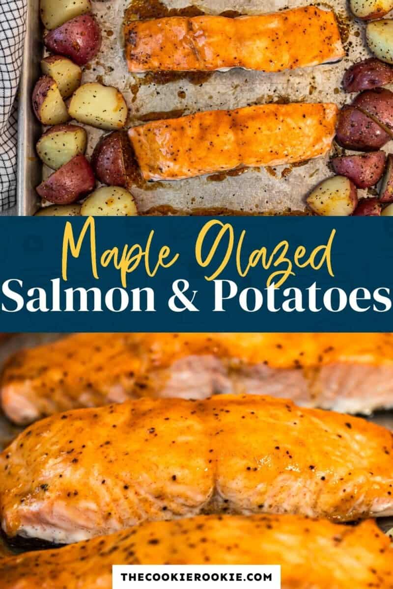 maple glazed salmon pinterest collage